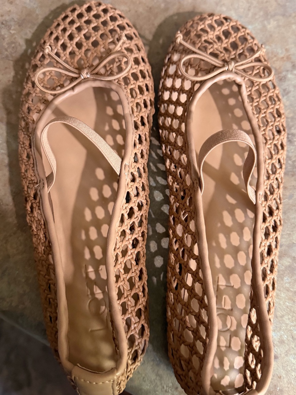 LOFT Woven Ballet Flats in Tan